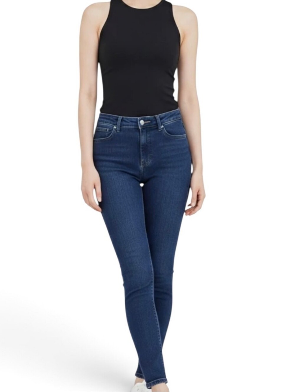 Madewell 9” Mid-Rise Skinny Jeans 32P Dark Wash Magic Pockets 26” Inseam